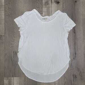 Freebird White Short Sleeve Tee Shirt Women's Size L Soft Cotton Blend Casual We